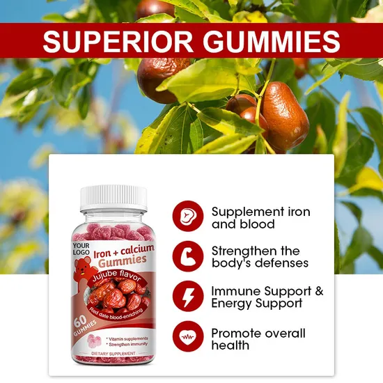 Iron Vitamin High Strength Supplement Vegan Calcium Iron Gummies 